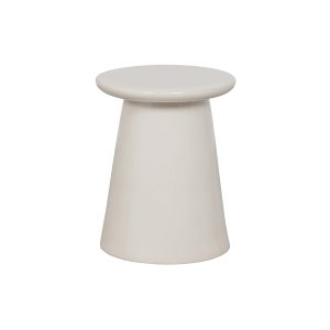 VTWONEN Sidobord med knapp, runt - vit keramik (35)