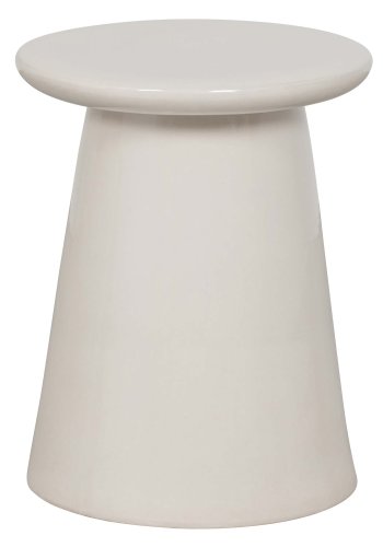 VTWONEN Sidebord med knapp, rundt - hvit keramikk (35)