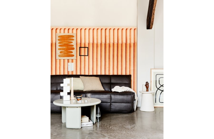 VTWONEN Sidebord med knapp, rundt - hvit keramikk (35)