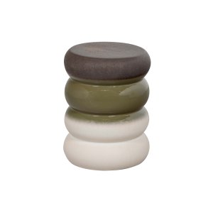 VTWONEN Bulb sidobord, runt - grön melerad keramik (34)