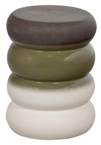 VTWONEN Bulb sidebord, rundt - grnn flekkete keramikk (34)