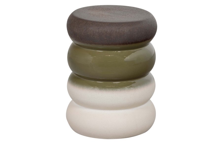 VTWONEN Bulb sidebord, rundt - grnn flekkete keramikk (34)