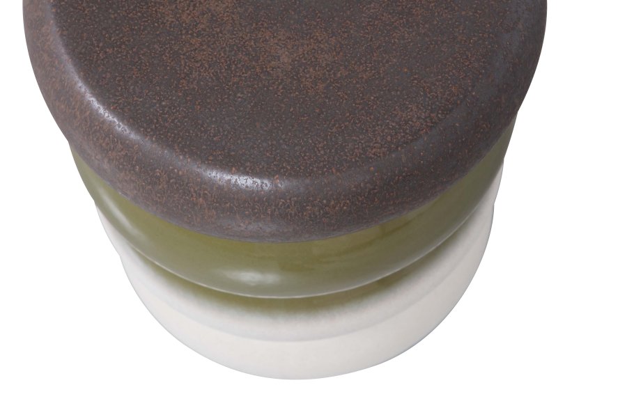 VTWONEN Bulb sidebord, rundt - grnn flekkete keramikk (34)