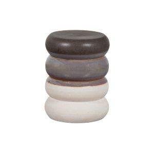 VTWONEN Bulb sidobord, runt - gr melerad keramik (34)