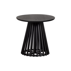 VTWONEN Lameller Högt sidobord, runt - svart MDF och furu (50)