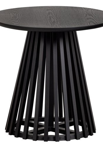 VTWONEN Lameller Hyt sidebord, rundt - svart MDF og furu (50)