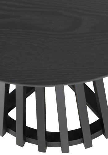 VTWONEN Lameller Hyt sidebord, rundt - svart MDF og furu (50)