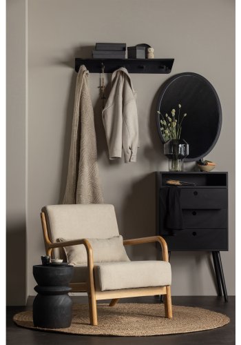 WOOOD Mark lenestol, med pute - naturlig polyesterflyel og naturgummitre