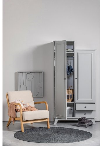 WOOOD Mark lenestol, med pute - naturlig polyesterflyel og naturgummitre