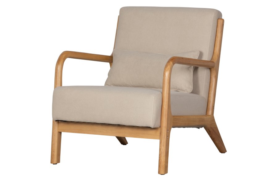 WOOOD Mark lenestol, med pute - naturlig polyesterflyel og naturgummitre