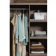 WOOOD Ren garderobe, m. 2 drer, 3 hyller, 1 hengestang, 2 skuffer - steingr/brun valnttfinish