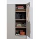 WOOOD Ren garderobe, m. 1 dr, 3 hyller og 3 skuffer - steingr valntt finish