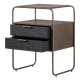 WOOOD Collection nattbord, m. 2 skuffer - antikk messingmetall og svart tre (45x38)