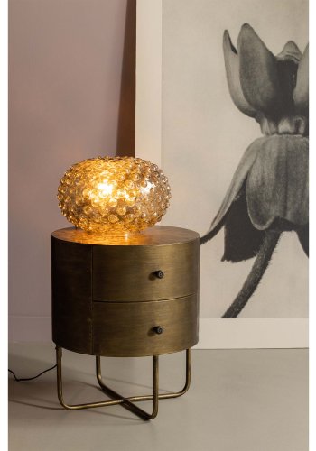 WOOOD Collection kommode, m. 2 skuffer, runde - antikk messingmetall (39)