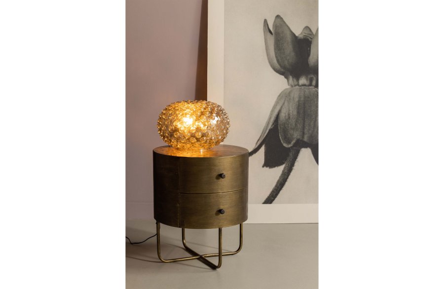 WOOOD Collection kommode, m. 2 skuffer, runde - antikk messingmetall (39)