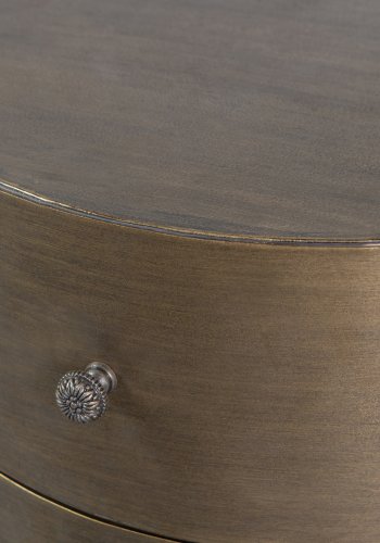 WOOOD Collection kommode, m. 2 skuffer, runde - antikk messingmetall (39)