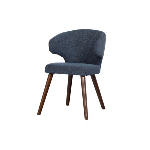 VTWONEN Cape spisebordsstol - bl melange polyester og mrkebrun tr