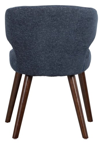 VTWONEN Cape spisestuestol - blmelert polyester og mrkebrunt tre