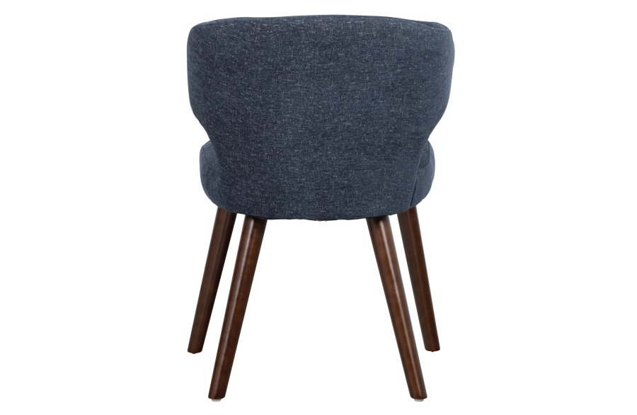 VTWONEN Cape spisestuestol - blmelert polyester og mrkebrunt tre