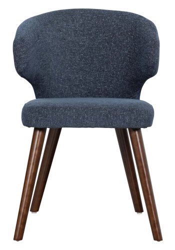 VTWONEN Cape spisestuestol - blmelert polyester og mrkebrunt tre