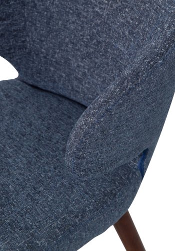 VTWONEN Cape spisestuestol - blmelert polyester og mrkebrunt tre