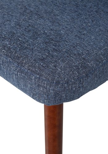 VTWONEN Cape spisestuestol - blmelert polyester og mrkebrunt tre