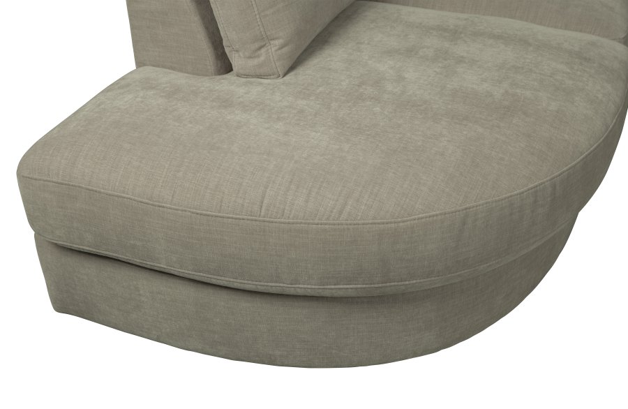 VTWONEN Familie 1-manns sofamodul, rundt hjrne, venstre - varm gr polyester