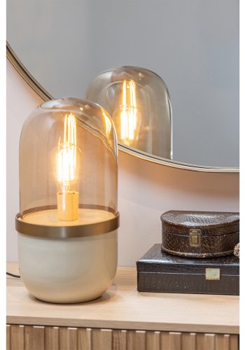 WOOOD Doutzen veggspeil, rundt - speilglass og gullstl (115)