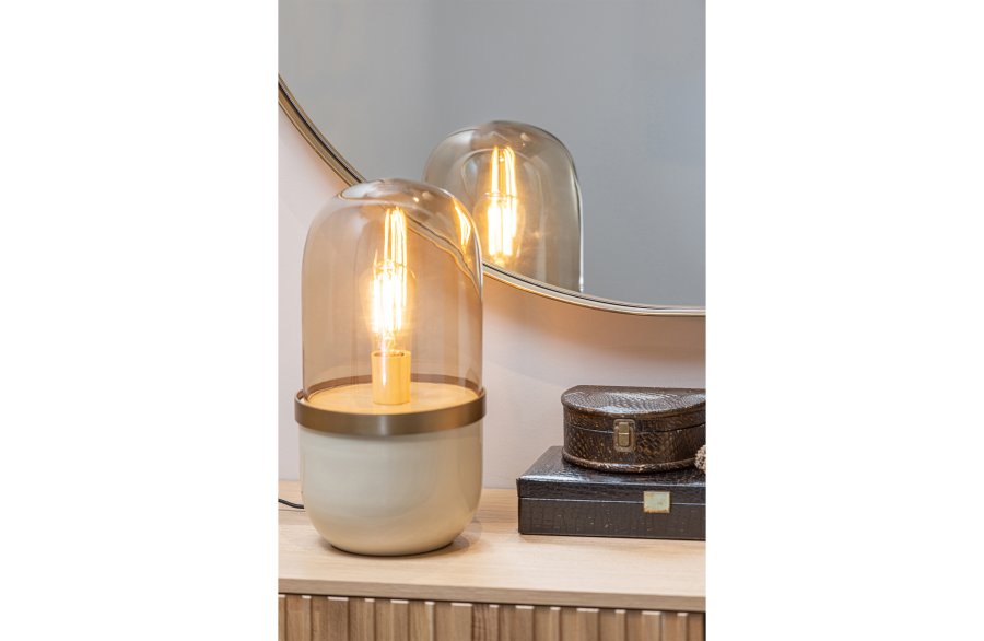 WOOOD Doutzen veggspeil, rundt - speilglass og gullstl (115)