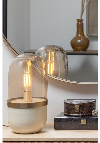 WOOOD Doutzen veggspeil, rundt - speilglass og gullstl (80)