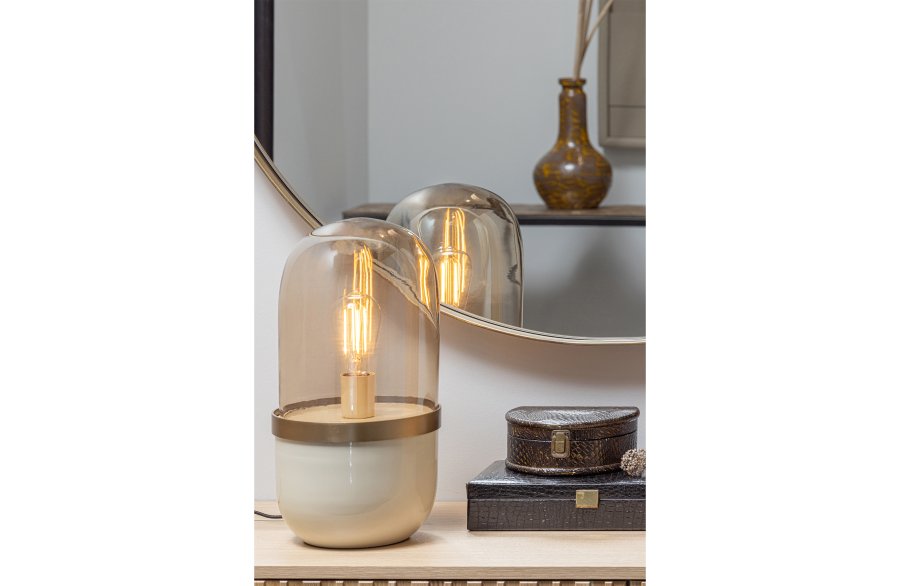 WOOOD Doutzen veggspeil, rundt - speilglass og gullstl (80)