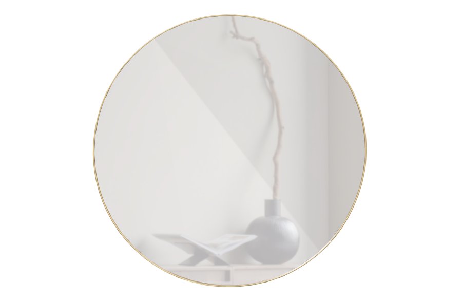 WOOOD Doutzen veggspeil, rundt - speilglass og gullstl (80)