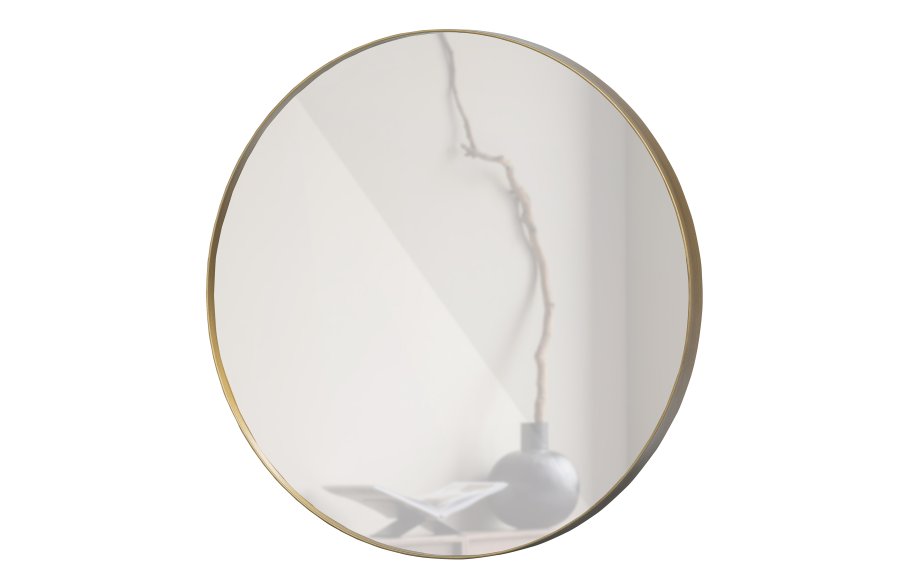 WOOOD Doutzen veggspeil, rundt - speilglass og gullstl (80)