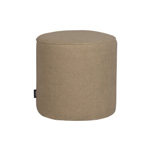 WOOOD Sara hj puf, rund - sand polyester bamsestof (46)