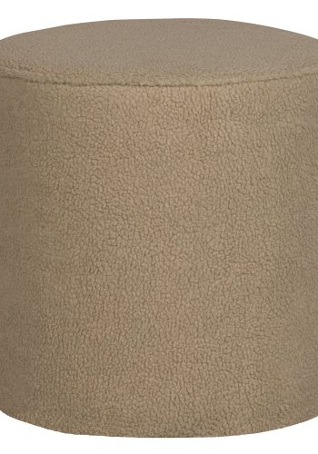 WOOOD Sara hy puff, rund - ekte polyester teddystoff (46)
