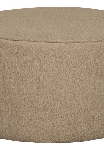 WOOOD Sara lav puff, rund - ekte polyester teddystoff (60)