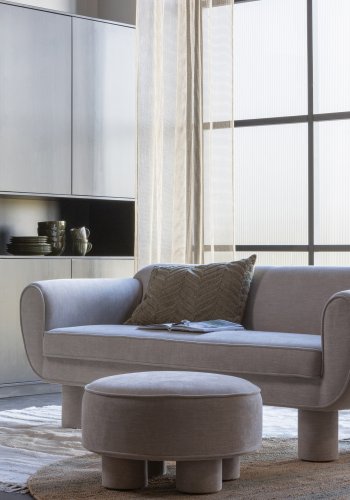 WOOOD EXCLUSIVE Fincaskap, rundt, venstre, m. 2 trykk for  pne drer og hyller - svart furu