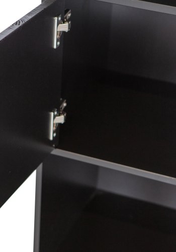 WOOOD EXCLUSIVE Fincaskap, pent, m. 1 trykk for  pne dr og hyller - svart furu