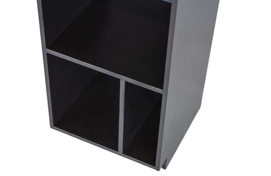 WOOOD EXCLUSIVE Fincaskap, pent, m. 1 trykk for  pne dr og hyller - svart furu