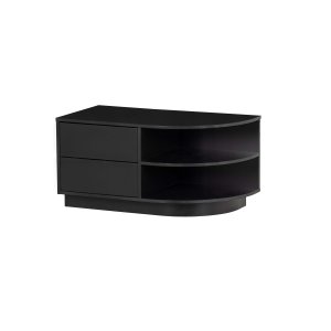 WOOOD EXCLUSIVE Finca TV-skp, rund, höger, w. 2 tryck för att öppna ldor och 1 hylla - svart furu