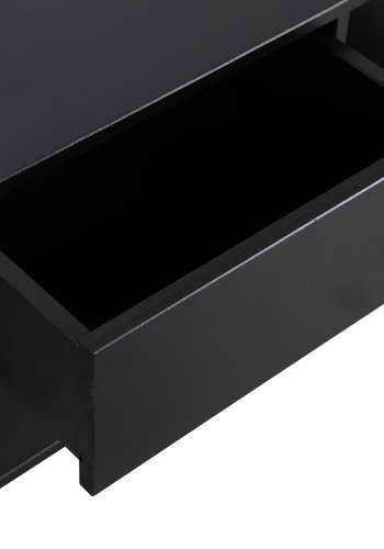 WOOOD EXCLUSIVE Finca TV-skap, rundt, hyre, m. 2 trykk for  pne skuffer og 1 hylle - svart furu