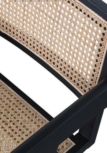 WOOOD EKSKLUSIV Gunn spisebordstol, m. armlener - naturrotting og sort furu