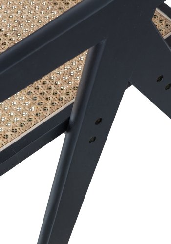 WOOOD EKSKLUSIV Gunn spisebordstol, m. armlener - naturrotting og sort furu