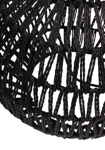 WOOOD EKSKLUSIV Macy lampefot, rund - sort rottingpapir og stltrd