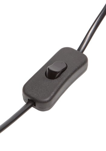 WOOOD EKSKLUSIV Macy lampefot, rund - sort rottingpapir og stltrd