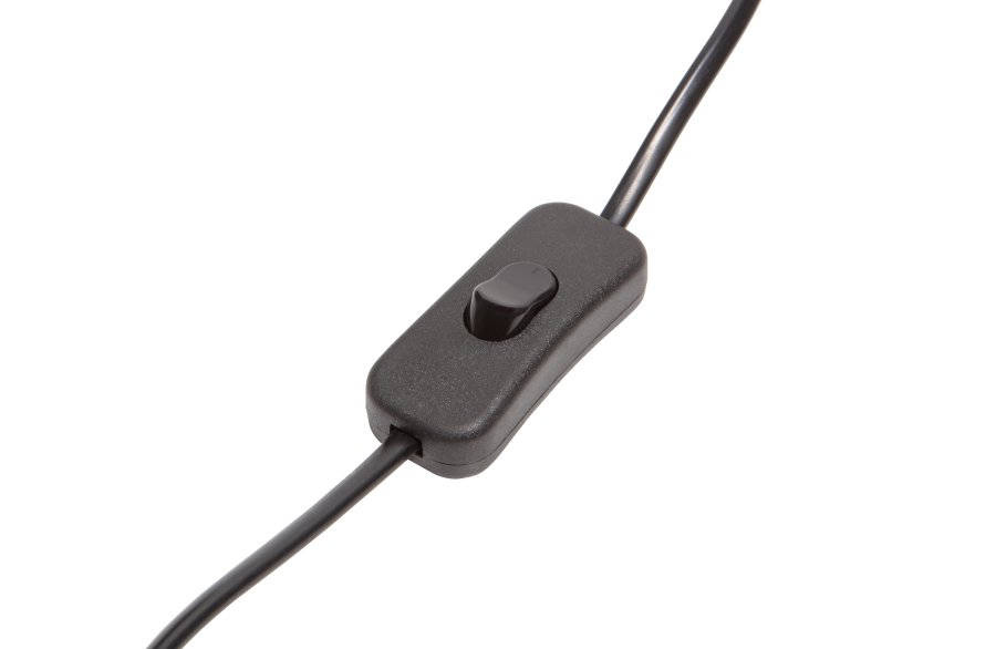 WOOOD EKSKLUSIV Macy lampefot, rund - sort rottingpapir og stltrd