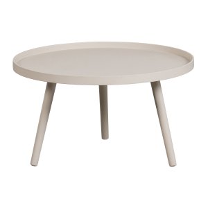 WOOOD Mesa sidobord L, runt - beige MDF och furu (60)