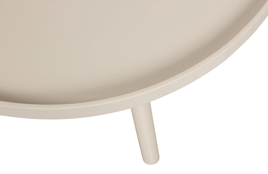TRE Mesa sidebord L, rundt - beige MDF og furu (60)