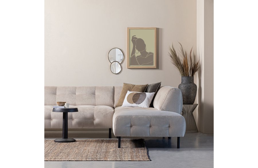 TRE EKSKLUSIVT Nanne sidebord, rundt - marmor og svart mangotre (36)