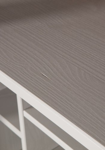 WOOOD James vitrineskab, m. 4 skydelger - glas, tgegr fyrretr og valnddeprint